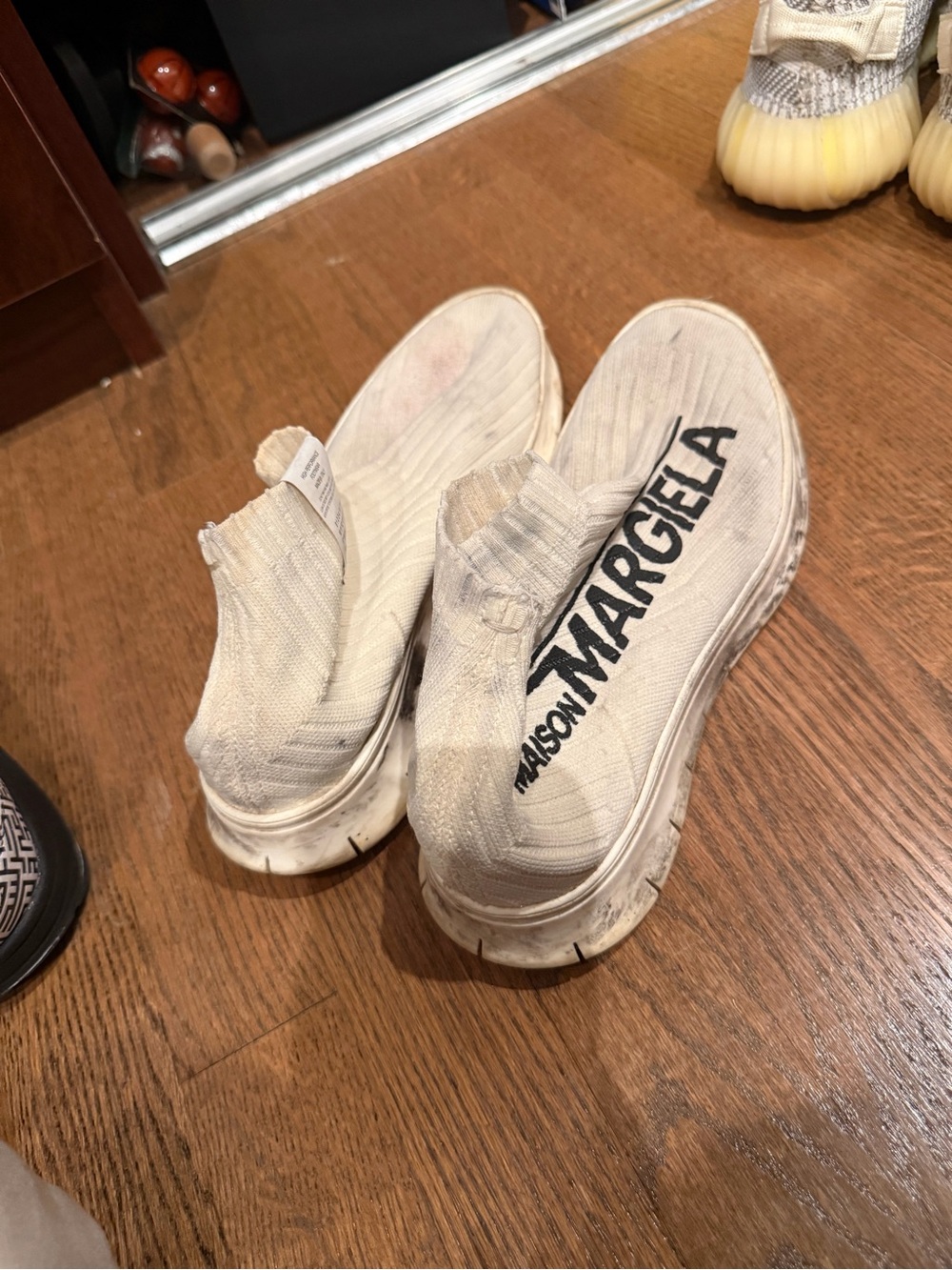 Maison Margiela Knit Sock Sneakers Off-White Sz 40 Slip-On